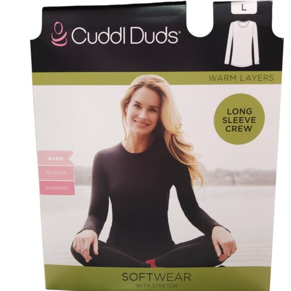 Cuddl Duds Womens Long Sleeve Crew Ultra-Soft Modal Stretch Layer L Green Plaid - Picture 2 of 10